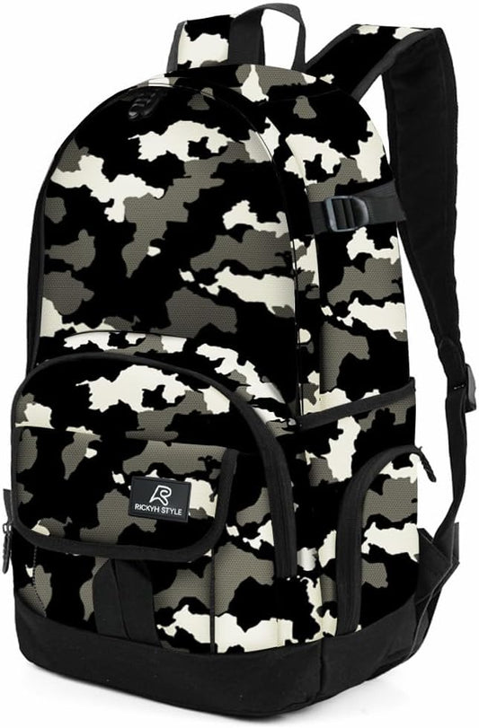 rickyh style School Backpack Travel Bag for Men & Women Lightweight College Back Pack with Laptop Compartmen