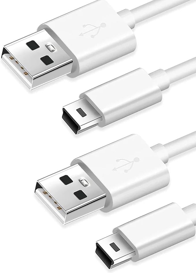 (2 Pack) Mini USB Charger and Data Cable for Texas Instruments Calculators TI-84 Plus CE Graphing Calculator, TI-Nspire CX/CX CAS, TI-84 Plus CE Color/C Silver, TI 89 Titanium (White)