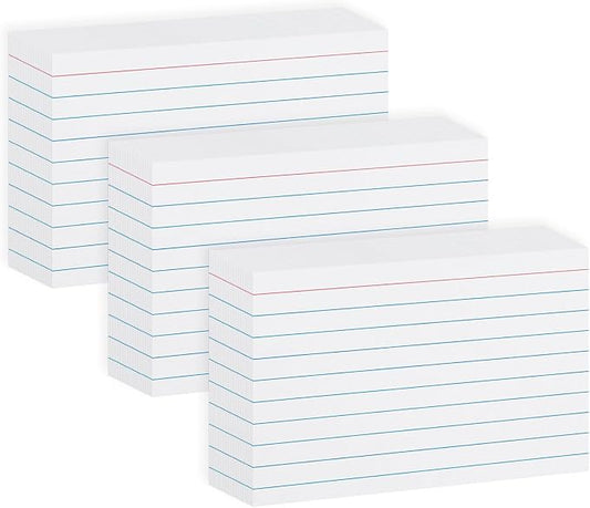 White 5x8 Index Cards Ruled 300PCS, Goefun Flashcards, Notecards for Studying, Recipes, Memo Cards, Office Supply, DIY, Presentation