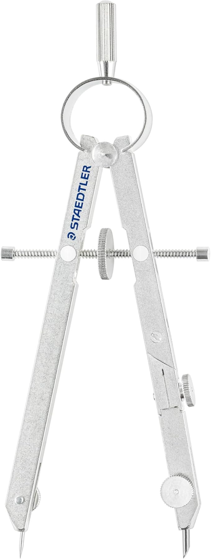 Staedtler Mars Comfort, Professional Drafting, Drawing Compass with Extension Arm, Draws Circles up to 19.5 Inch Diameter, Spring Bow Compass with Center Adjuster Wheel, 551 02