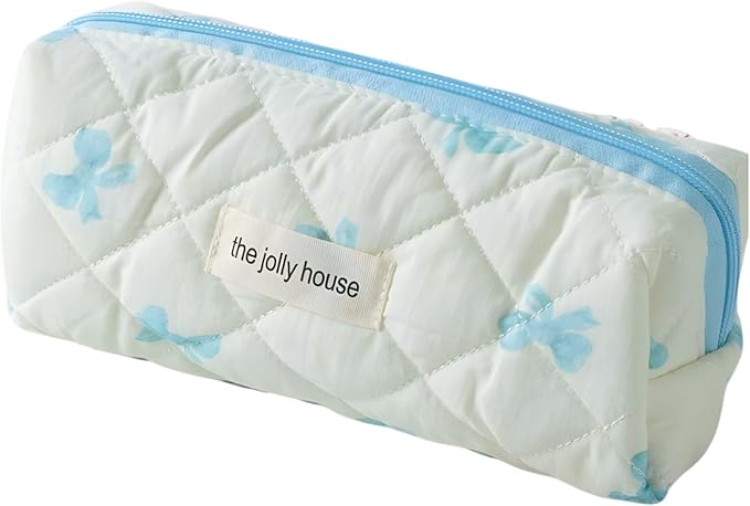 Carry bloom Pencil Pouch Cute Pencil Case for Girls Aesthetic Pencil Bag with Zipper Pen Cases School Supplies Makeup Bag (butterfly blue)