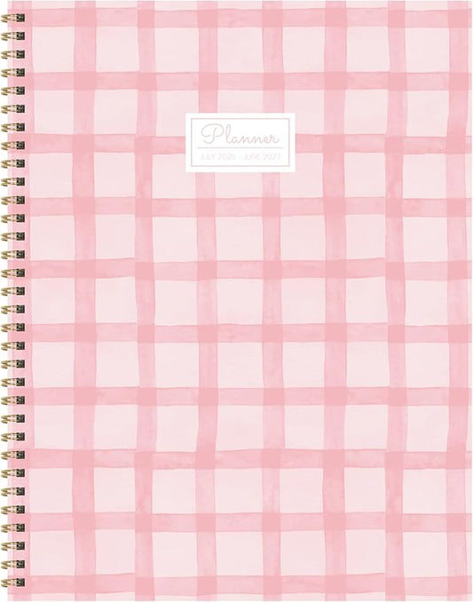 TF Publishing July 2026 - June 2027 Perfectly Pink Large Weekly Monthly Planner - 12 Month Academic Planner 2026-2027 with Durable Cover, Thick White Colored Paper, and Planning Stickers - 9in x 11in