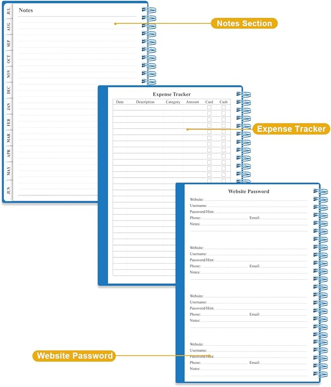 Academic Planner 2026-2027 - Weekly & Monthly Planner from July 2026 to June 2027, Agenda 2026 2027 with Inner Pocket, Elastic Band, 6.4" x 8.5", Blue
