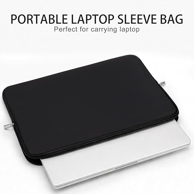 RAINYEAR 17 Inch Laptop Sleeve Case Protective Soft Padded Zipper Cover Carrying Computer Bag Compatible with 17" Notebook Chromebook Ultrabook (Black)