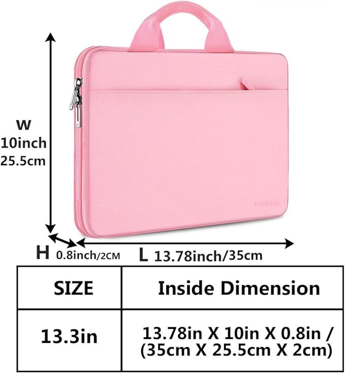 Hseok Laptop Sleeve 13-14 Inch Case Briefcase Compatible with MacBook Neo Pro 14 M5/M4/M3/M2/M1, All Models 13.3 Mac Air/Pro, XPS 13 14, Most Popular 13"-14" Notebooks,P01K01