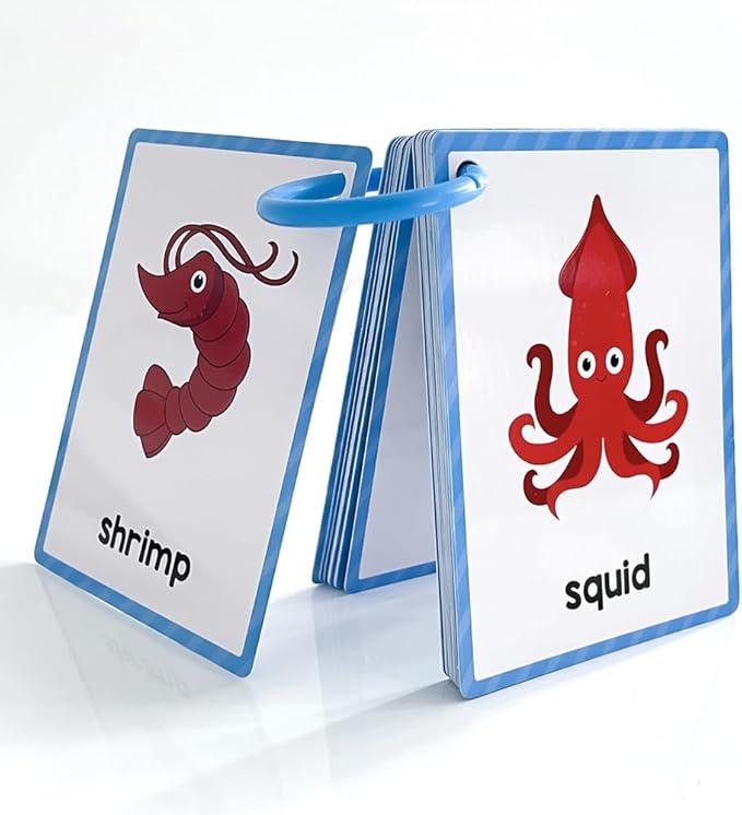 Lachilly Animals Learning Flashcards, High Frequency Words, Beginning Reading, Kindergarten to 1st Grade, ESL Teaching Materials, Autism Learning Materials, Vocabulary Building, 25 Cards, 48 Words