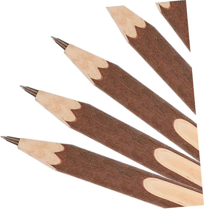 Natural Wood Ballpoint Pens 13cm Tree Bark Biodegradable Eco-friendly Writing Pens 10pcs Portable Household for Office and Daily Use