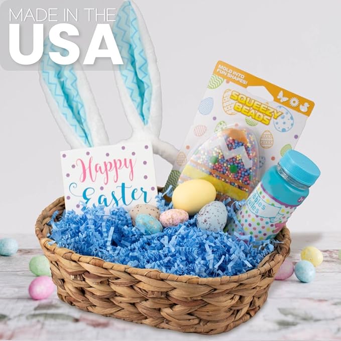 MagicWater Supply Crinkle Cut Paper Shred Filler-1LB Light Blue-Decorative & Protective Packaging for Bridesmaid Gifts & Bridesmaid Proposal Gifts Holiday Stuffers Birthdays Wedding & Anniversaries