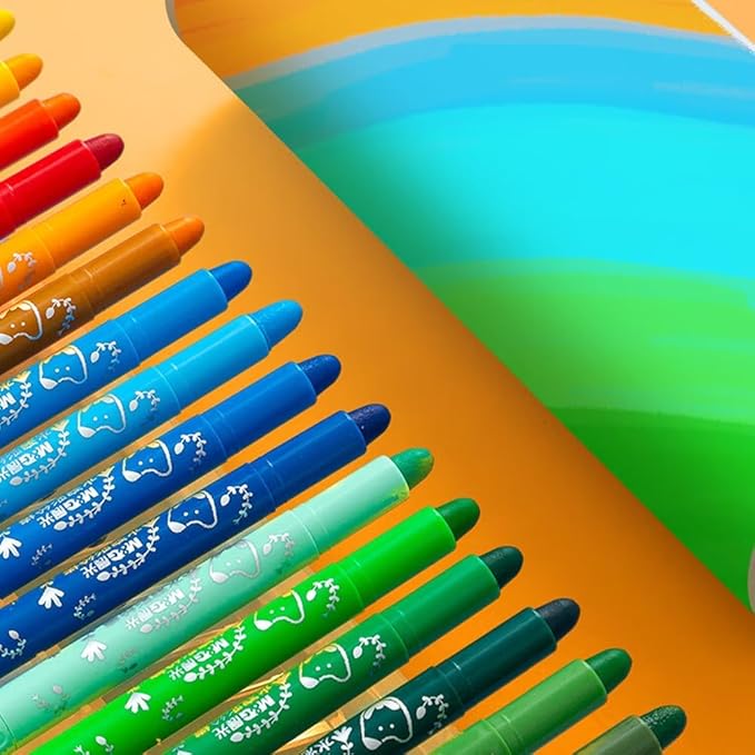 M&G 24 Pcs Tempera Paint Sticks, 24 Colors Solid Tempera Paint Set for artists, Washable, Paint Sticks Quick Drying, Non-Toxic, Works Great on Paper Wood Glass
