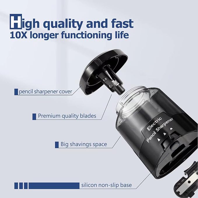 Electric Pencil Sharpener, Battery (Not Included) USB Powered 1609-B-S003