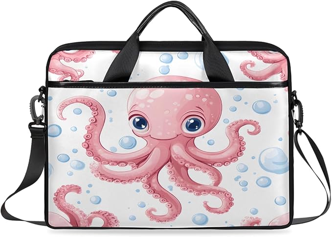 Pink Octopus Laptop Sleeve Case for 13-15 inch Computer Bag Protective Laptop Handle Bag for Women Men