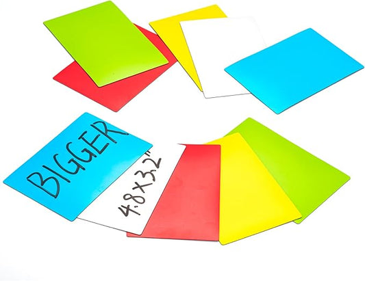 STTMGN Dry Erase Big Magnetic Labels (4.8x3.2,Pack of 20),Large Write On Magnets Name Plates Sticker,Waterproof/Reusable for Refrigerator&Lockers&Whiteboard&Cabinet(Multicolor)