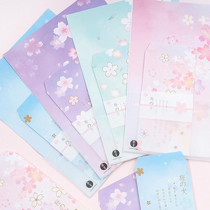 Healifty B5 Japanese Style Stationery Writing Paper 40pcs Set Floral Letter Paper for Students and Office Use Vintage Decorative