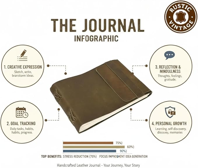Leather Journal Daily Travel Diary, Handmade Vintage Bound Rustic Notebook, Genuine Buffalo Leather-Premium Quality Lined/Unlined, Brown/Cream,Deckled Edged Paper/Antique key, Art Sketchbook, Brown (7x10 Inches - Cream Unlined Green)