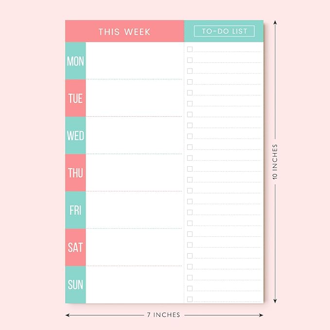 Daily Planner - Undated 2026 Planner Plus To Do List – Teal/Orange Magnetic Weekly Task list organizer and Day Notepad - Agenda Organizer for College Student, Office or Home