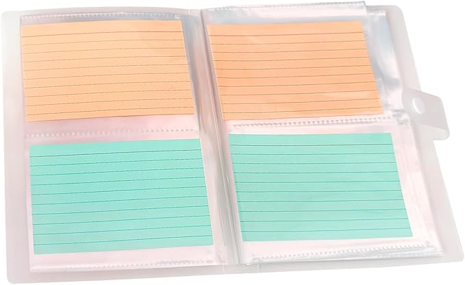 4x6 Index Card Holder Binder Premium Flash Card & Note Card Organizer with Protective Sleeves 200 Cards Capacity Perfect for Recipes, Study, Business, Projects, Memory Keeping