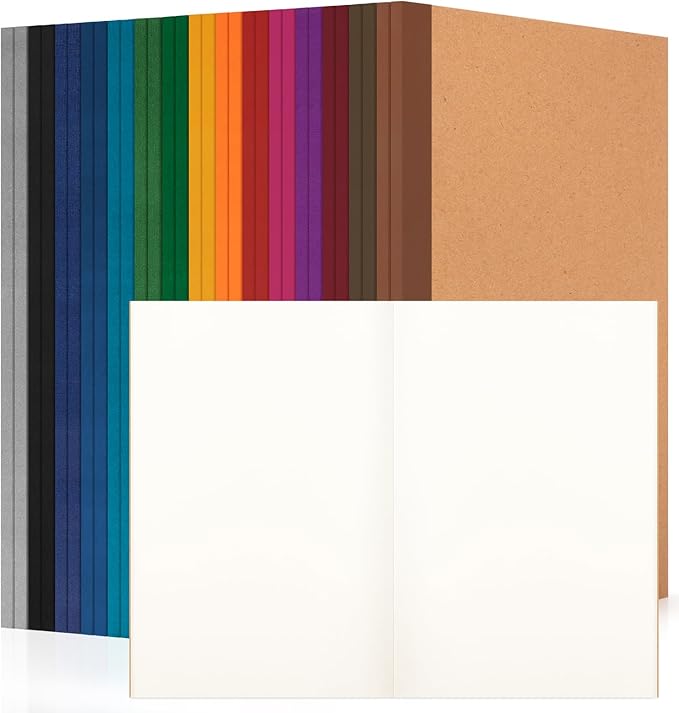 30Pack Blank Notebook Journals Bulk,8.3”x 5.5”Kraft Cover Unlined Notebooks