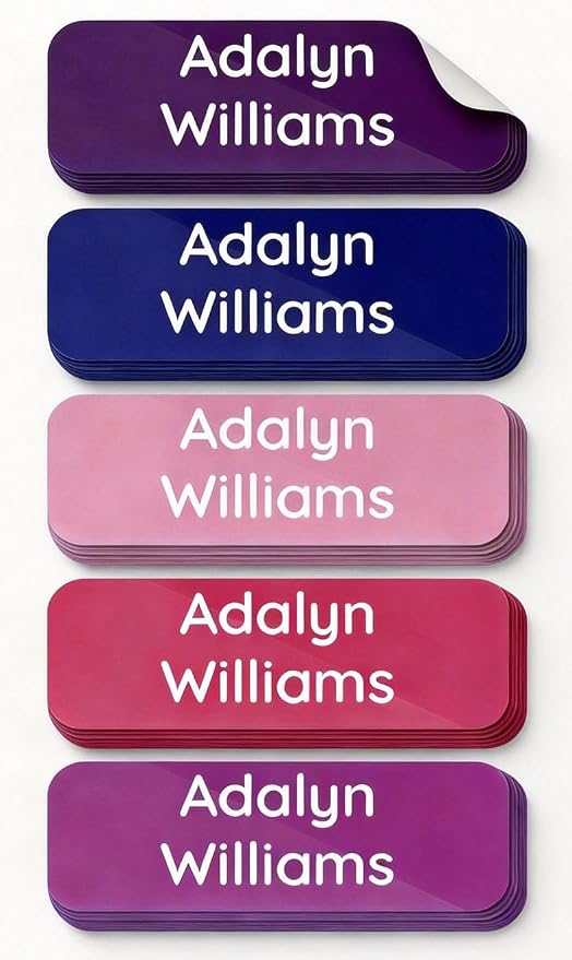 Personalized Daycare Name Label for Kids (200 Labels) Custom Labels for Clothing Tag Waterproof Name Stickers for Clothing Tags, Camp，Lunch Boxes，Bottles, Backpacks and School Supplies