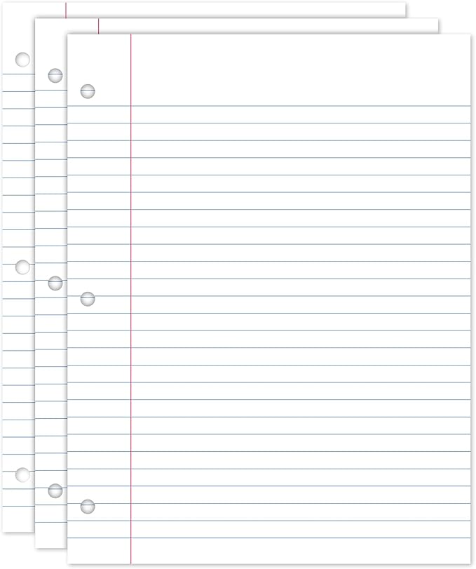 iScholar Wide Ruled Filler Paper, White, 10.5 x 8-Inches, 150 Sheets per Pack (81150)
