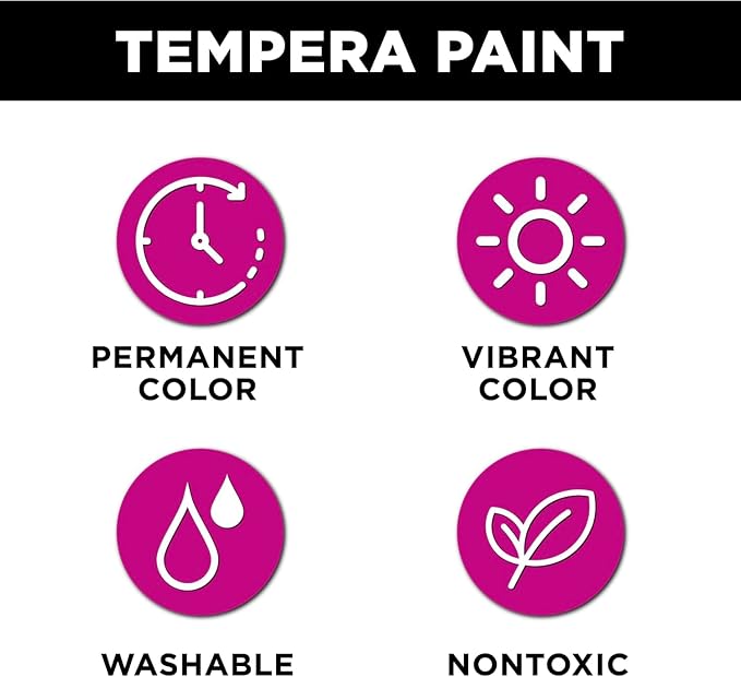 TULIP Washable Tempera Paint Pouches 12-Pack, Art & Craft Supplies, Non-Toxic, Quick Dry Paint, Easy Squeeze for Kids, 12 Rainbow Colors, 6+