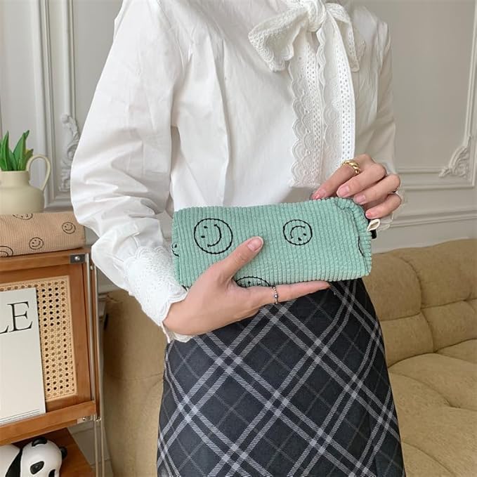 Pencil Pouch Cute Pencil Case Office Storage Bag Holder Box Organizer Aesthetic Bow Flower Pattern Makeup Pouch Cosmetic Bag for Women