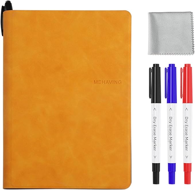 Double-Side Magnetic Whiteboard Notebook with Erasable Marker Portable Writing Board for Office Meeting Writing Drawing Erasable Notebook