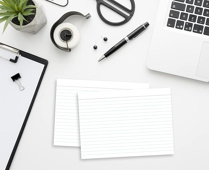 Home Advantage 5x7 Ruled Index Cards - Our 50 Pack of Lined Notecards Use Heavy Duty Cardstock to Make Them Bleed Proof – These Line Ruled Index Cards Make Perfect Flashcards & Note Cards