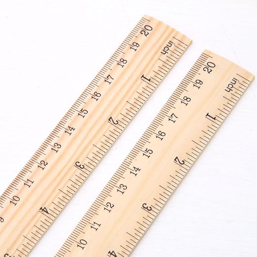 12PCS Wooden Ruler 3 Sizes Metric Ruler Set 12 inch 8 inch and 6 inch Wooden Ruler Kit Metric Measuring Tools for Office,Students,Classroom,Home