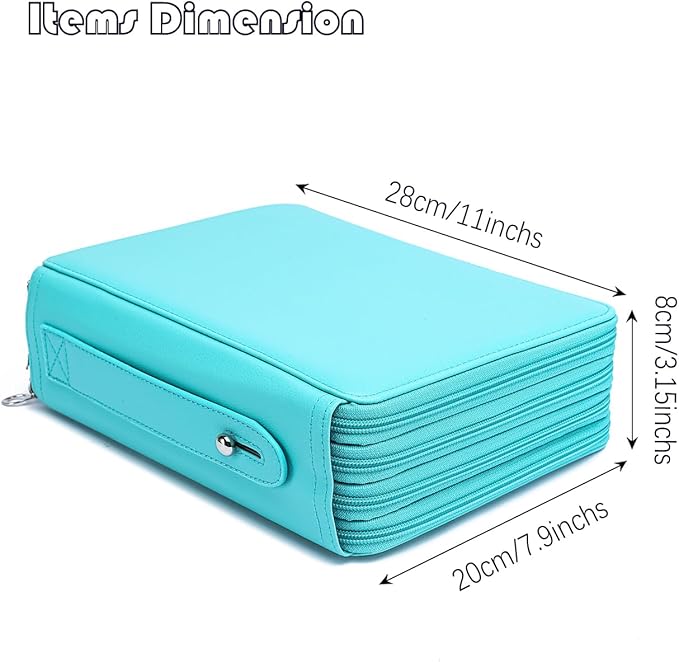 YOUNGCOL 200 Slots Colored Pencil Case - Deluxe PU Leather Pencil Organizer Holder With Zipper Closure Large Pencil Box for Colored Pencils Watercolor Pencils