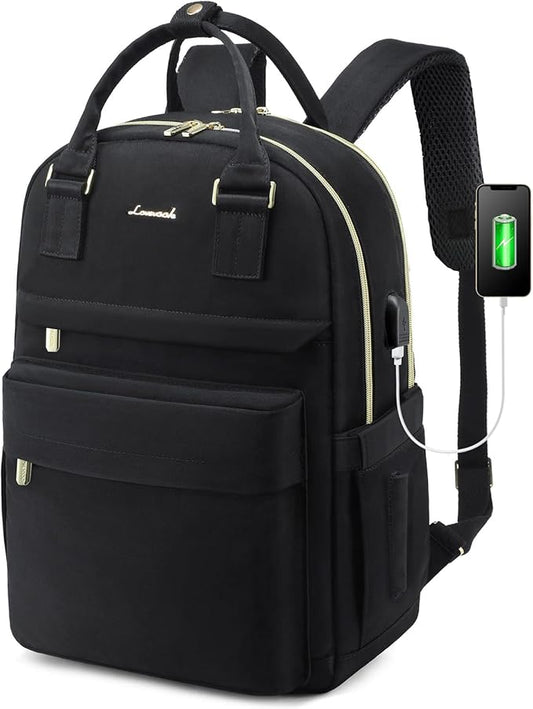 LOVEVOOK Laptop Backpack for Women 15.6 Inch Laptop Bag with USB Port, Fashion Waterproof Backpacks Teacher Nurse Stylish Travel Bags Vintage Daypacks Bookbag for College School Work