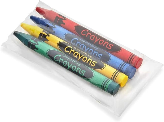 CrayonKing 600 Bulk Crayons – 150 Individually Wrapped Cello Packs of 4 | Crayon Party Favors for Kids | Restaurants, Classrooms & Goodie Bags | Non-Toxic