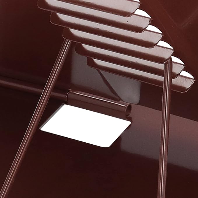 Book Holder Stand Adjustable Height Angle Ergonomic Design Foldable Portable Metal Reading Stand for Home Office School Iron Material 22 x 21cm (Coffee)