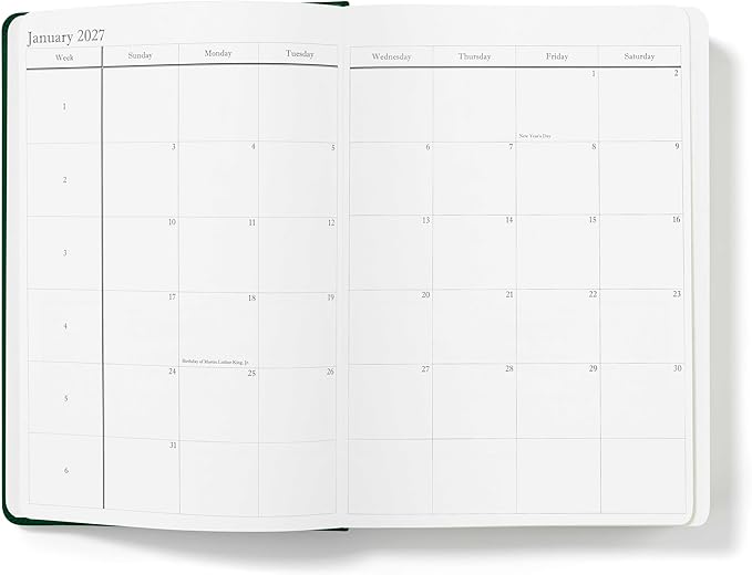 Wykeham's Executive 2026-27 Daily Journal Planner – Customization Available – Mid-Year Academic Diary – July 2026 to June 2027 (Personalized Racing Green, 8.5"×5.5")