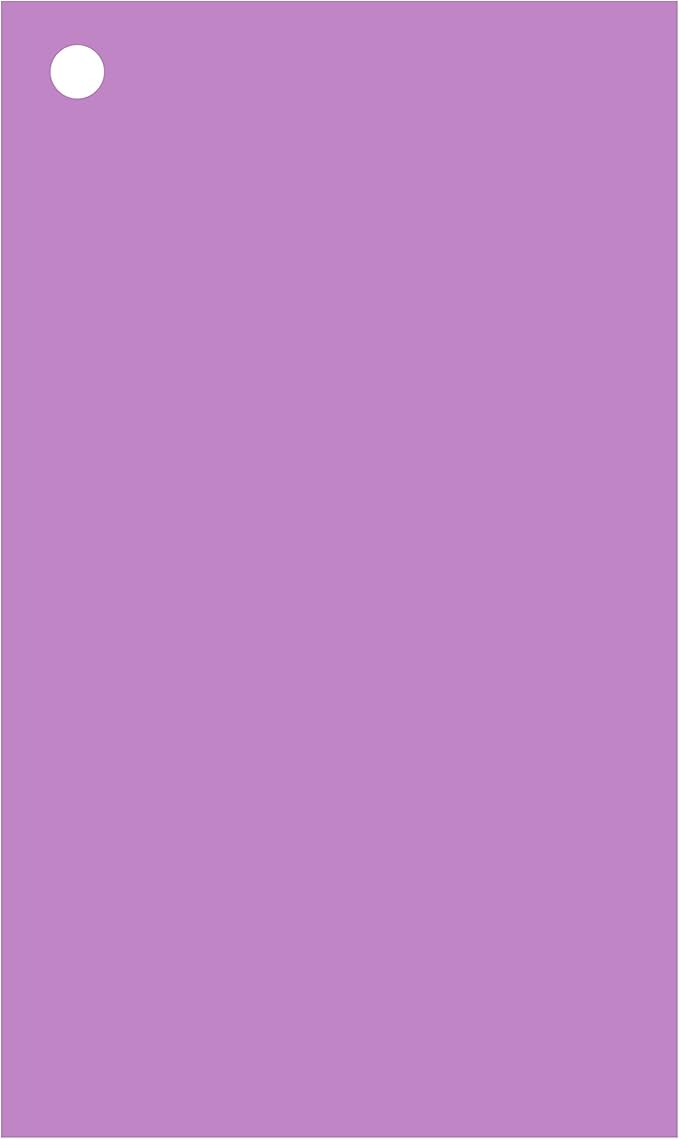 Colonial Cards: 150 Color Cardstock 3" x 5" Index Cards, Unruled with Corner 1-Hole Punched and 4 Binder Rings, Medium Purple