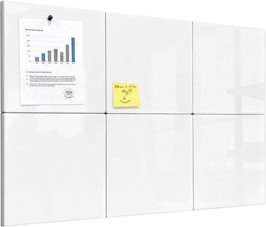 Comix Magnetic Board, 12 Pack Magnetic Whiteboard for wall, 11.8 x 11.8 Inches Dry Erase Board for Kids, Students, White Board Dry Erase Set for Fridge, Office and Home, White