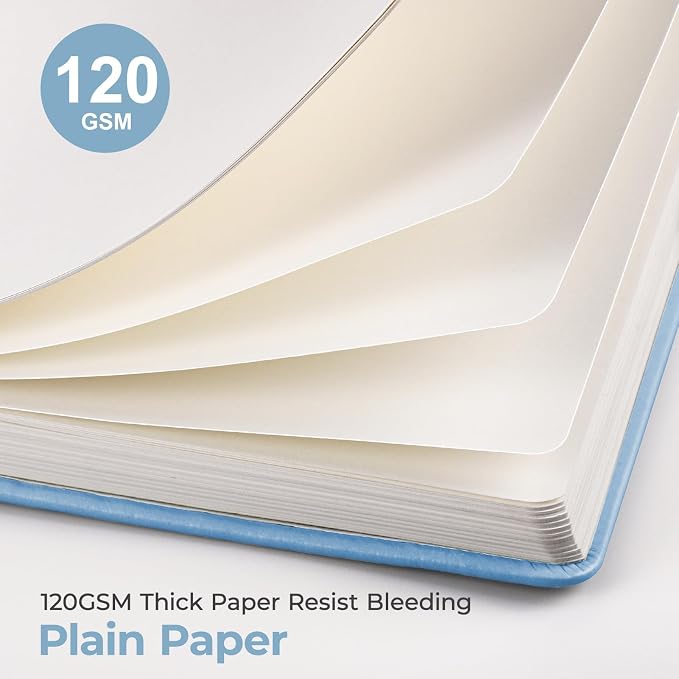 AHGXG Blank Journal Notebook, 160 Pages, A5 Medium Size (5.7'' x 8.3'')
