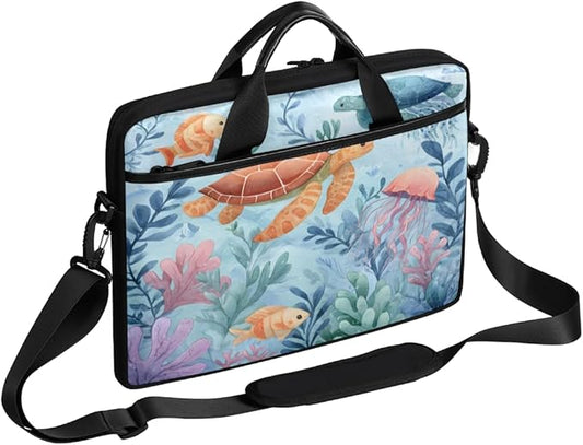 Tropical Sea Turtle Laptop Sleeve Case for 13-15 inch Computer Bag Protective Laptop Handle Bag for Women Men