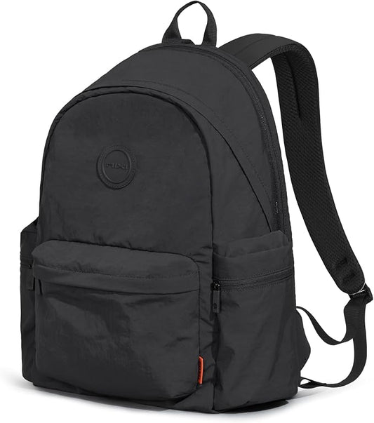 mixi 15 Inch Casual Travel Daypack, Lightweight Laptop Backpack, Black | Ultra Light Backpack, Fits 14in Laptop, Water/Oil/Stain Resistant, Anti-Theft Pocket&Luggage Strap for College Work Hiking
