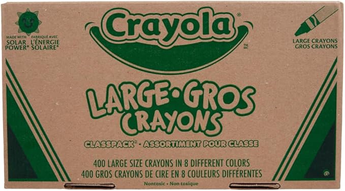 Crayola Crayon Classpack 400ct (8 Colors), Bulk School Supplies, Teacher Classroom Must Haves, Preschool & Kindergarten, Large Crayons for Kids & Toddlers
