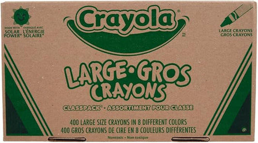 Crayola Crayon Classpack 400ct (8 Colors), Bulk School Supplies, Teacher Classroom Must Haves, Preschool & Kindergarten, Large Crayons for Kids & Toddlers