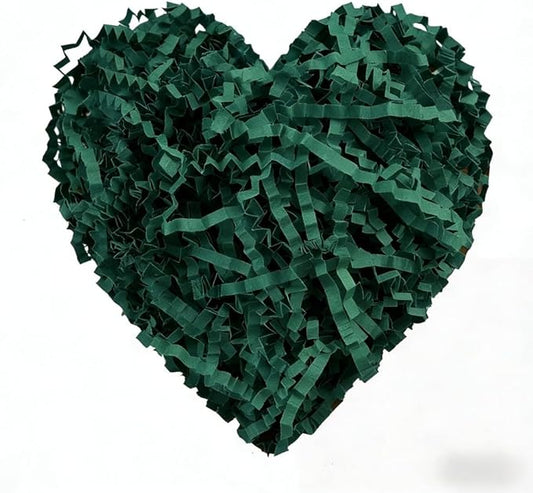LKQBBSZ 50g Crinkle Cut Paper Shred for Easter Decor Gift Basket Filler, Gift Box Filler Paper Shreds, Raffia Grass for Gift Wrapping (Dark Green)