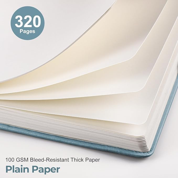 EMSHOI Blank Journal Notebook, 320 Pages, A5 Size (5.7'' x 8.3'')