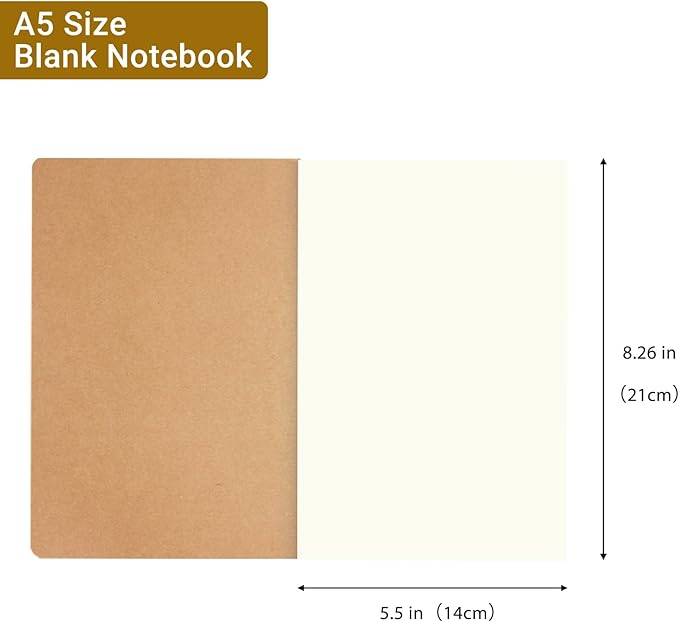 zmybcpack 24 Pack Journal Notebook Blank Sketch Notebooks for Travelers, Students, Office - Diary Notebook Subject Notebooks Planner - A5 Size, 8.26”x5.5”, 60 Blank Pages/30 Sheets