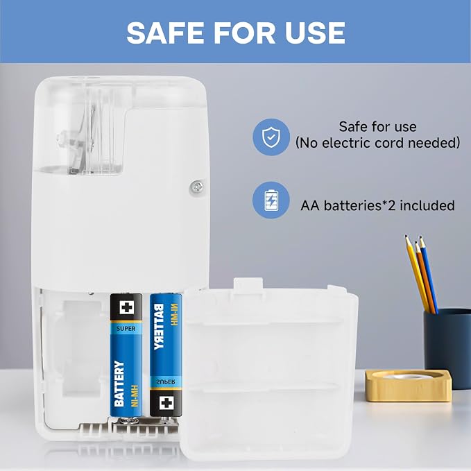 Portable Battery-Powered Electric Pencil Sharpener – Compact Design for Easy Use at Home, School, or Office – Ideal for Standard Pencils (White)