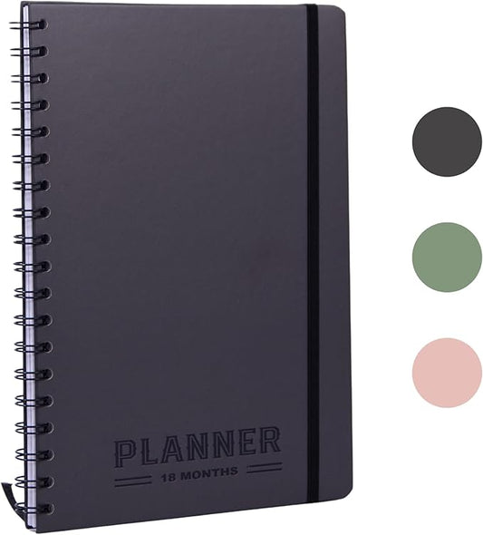 Undated Monthly Planner 2026 2027-18 Month Monthly Calendar Planner Book for School Office and Home - Hardcover Blank Planners for Goals Tasks and Dates - B5(6.9" x 9.8") Black