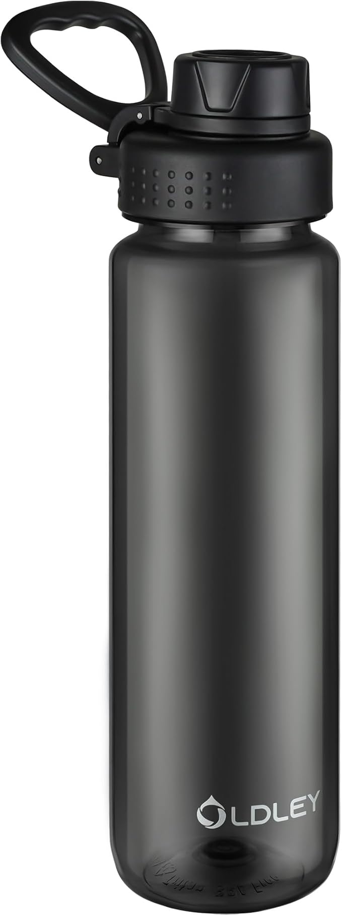 OLDLEY 32 oz Water Bottle, Sports Tritan Water Bottle with Carry Handle and Spout Lid, Leakproof & BPA Free Large Water Bottles for Home,Travel, School, Outdoors, Gym,Black