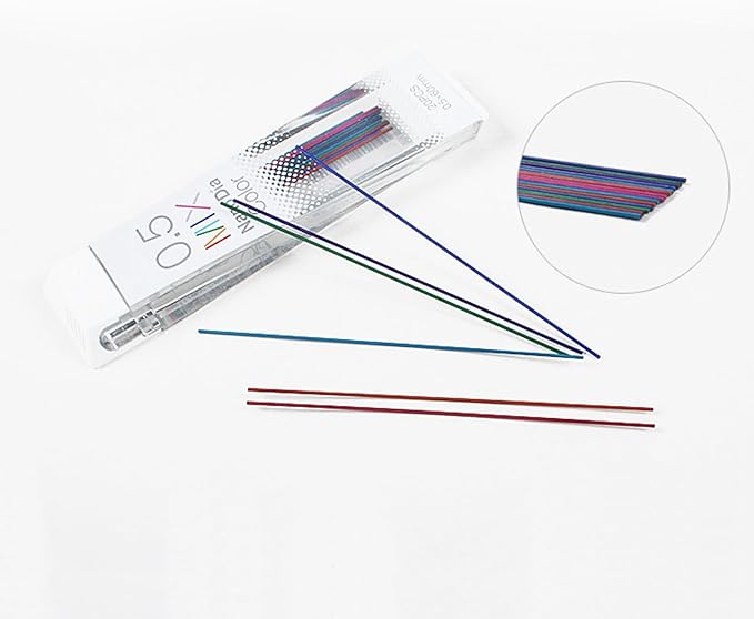 20Pcs 0.5MM Pencil Refills for 0.5MM Mechanical Colored Refills for Student Artist Art Drawing Sketching Student Drawing Tool