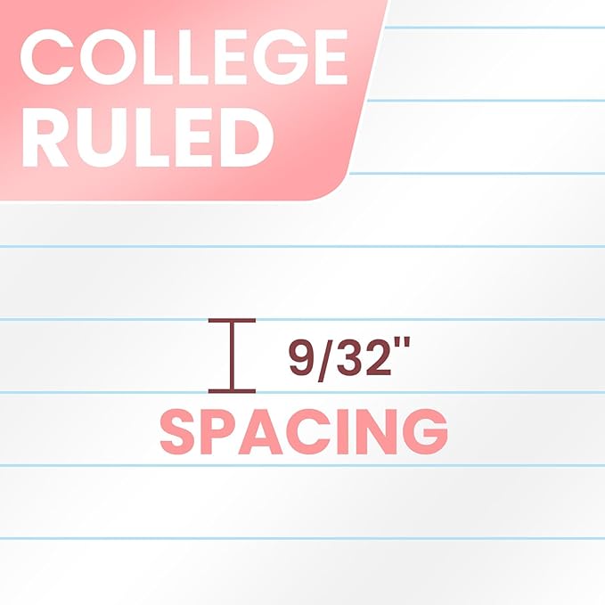 Oucaru Spiral Notebook College Ruled, 3 Pack, 1 Subject, 70 Sheets 8-1/2" x 10", 3 Hole Punched, Lined Journaling Notebooks, for Writing, Home & Office, School Supplies