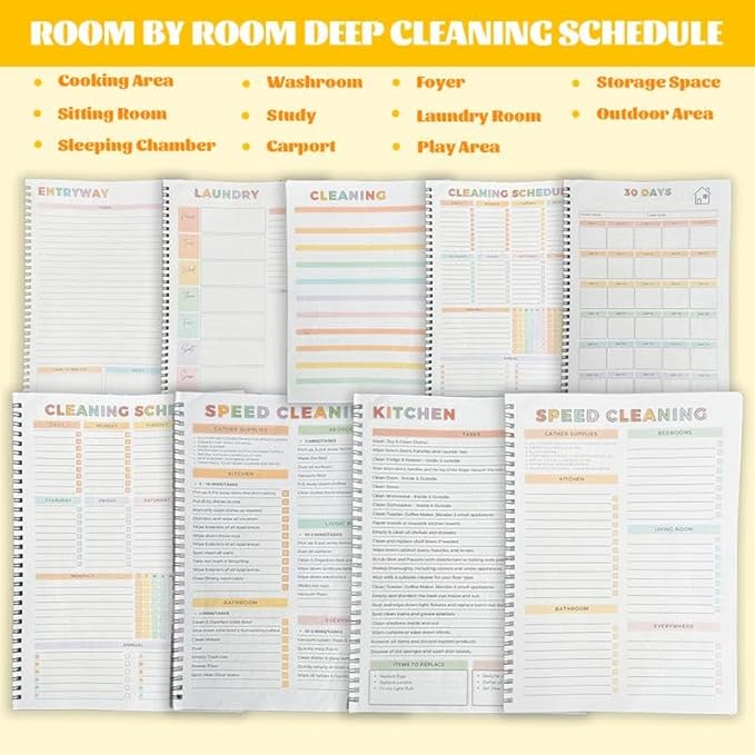 ADHD Cleaning PlannerA4 Size Daily Schedule & focus Checklist Notebook for Home Office & Dorm Use Durable Cover Smooth Pages Office Stationery Essential - Plannerbook