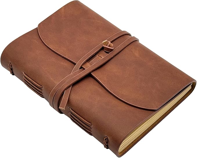 CooLeathor Large Notebook Journal - Genuine Leather Journals for Writing A4 Size Diary 8x10 Inch, Notepad For Women and Man, Gifts,Work,Travel Dark Brown